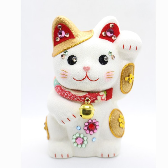 招き猫　co-0010　置物　きらきら　金色　インテリア　和雑貨　ちりめん手づくり