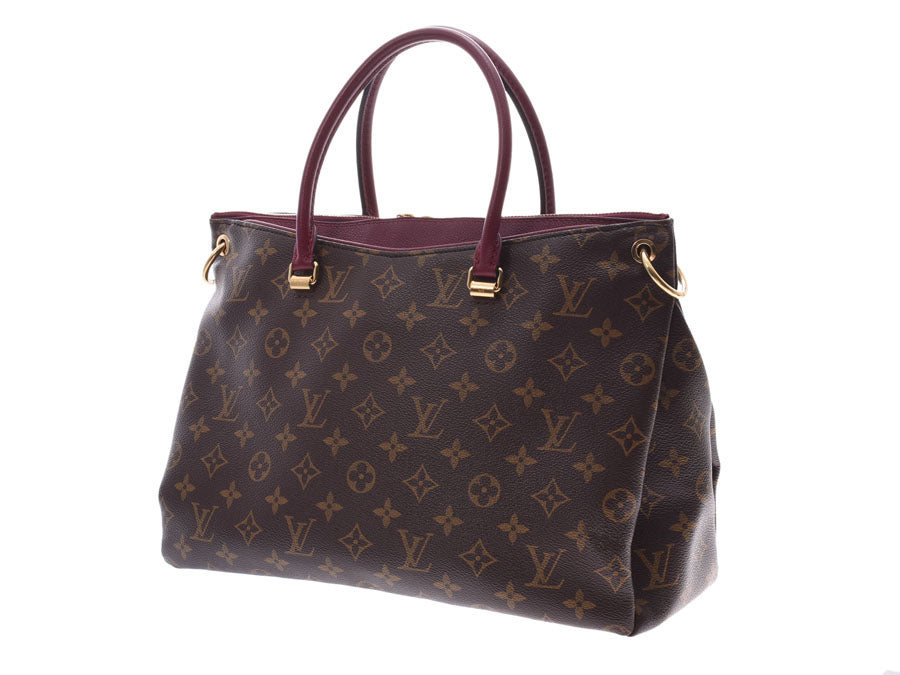 ルイヴィトン モノグラム パラス パープル系 レディース 本革 2WAYハンドバッグ ABランク LOUIS VUITTON ストラップ 中古 