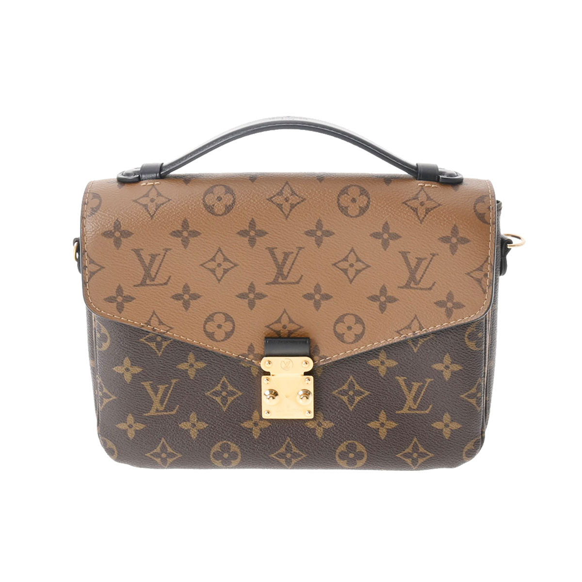 LOUIS VUITTON ルイヴィトン モノグラム ポシェットメティスMM 2WAY ブラウン/黒 M44876 レディース モノグラムリバース キャンバス ハンドバッグ Aランク 中古 