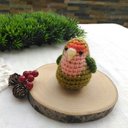 《リニューアル》アトリエトモコ ハンドメイド☆あみぐるみ 豆コザクラインコB ラブバード インコ