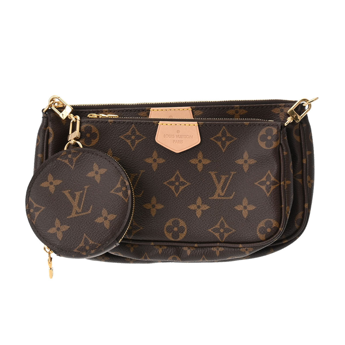 LOUIS VUITTON ルイヴィトン モノグラム ミュルティ ポシェット アクセソワール カーキ M44813 レディース モノグラムキャンバス ショルダーバッグ 未使用 