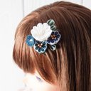 ヘアコーム（白い花の宴）　1/3ドール用　つまみ細工の髪飾り