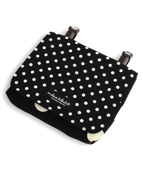 【通園・通学】decorPolkaDot移動ポケット・付けポケット【ラージ】polkadotlarge(twill・black)xpolkadotsmall(t