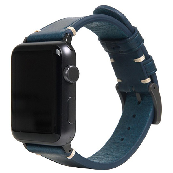 SLG Design Apple Watch 49/45/44/42mm用バンド Italian Buttero Leather ブルー SD18379AW