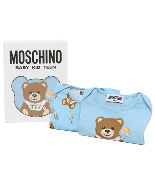 モスキーノ ロンパース ギフトセット テディベア ブルー キッズ MOSCHINO M5Y017－LAB59 84495