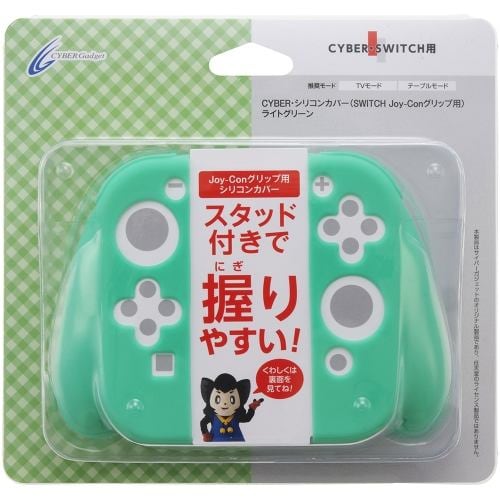 サイバーガジェット CY-NSJCGC-LG シリコンカバー（SwitchJoy-Con グリップ 用) ライトグリーン