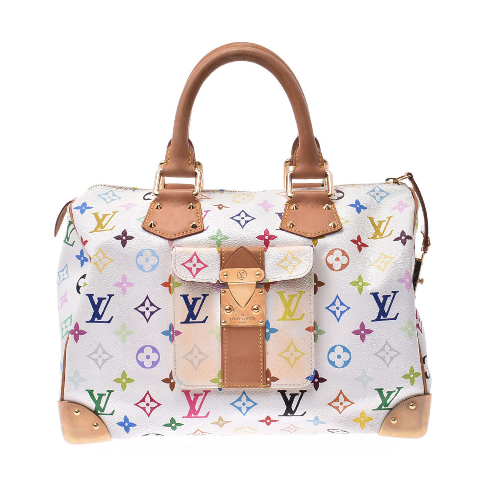 LOUIS VUITTON ルイヴィトン マルチカラー スピーディ30 ブロン（白） M92643 レディース ハンドバッグ Bランク 中古 