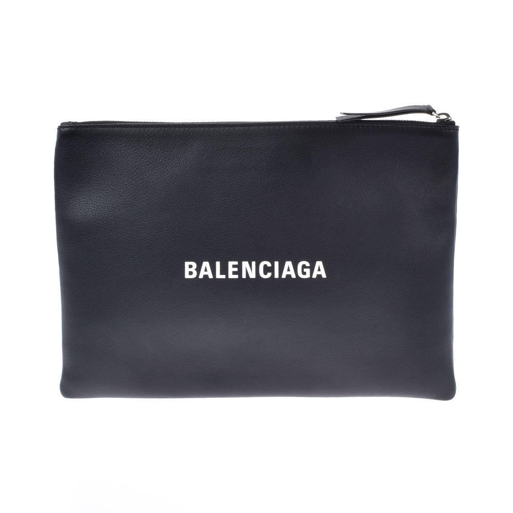 BALENCIAGA バレンシアガ クリップ M 黄/白 485110 メンズ カーフ クラッチバッグ Aランク 中古 