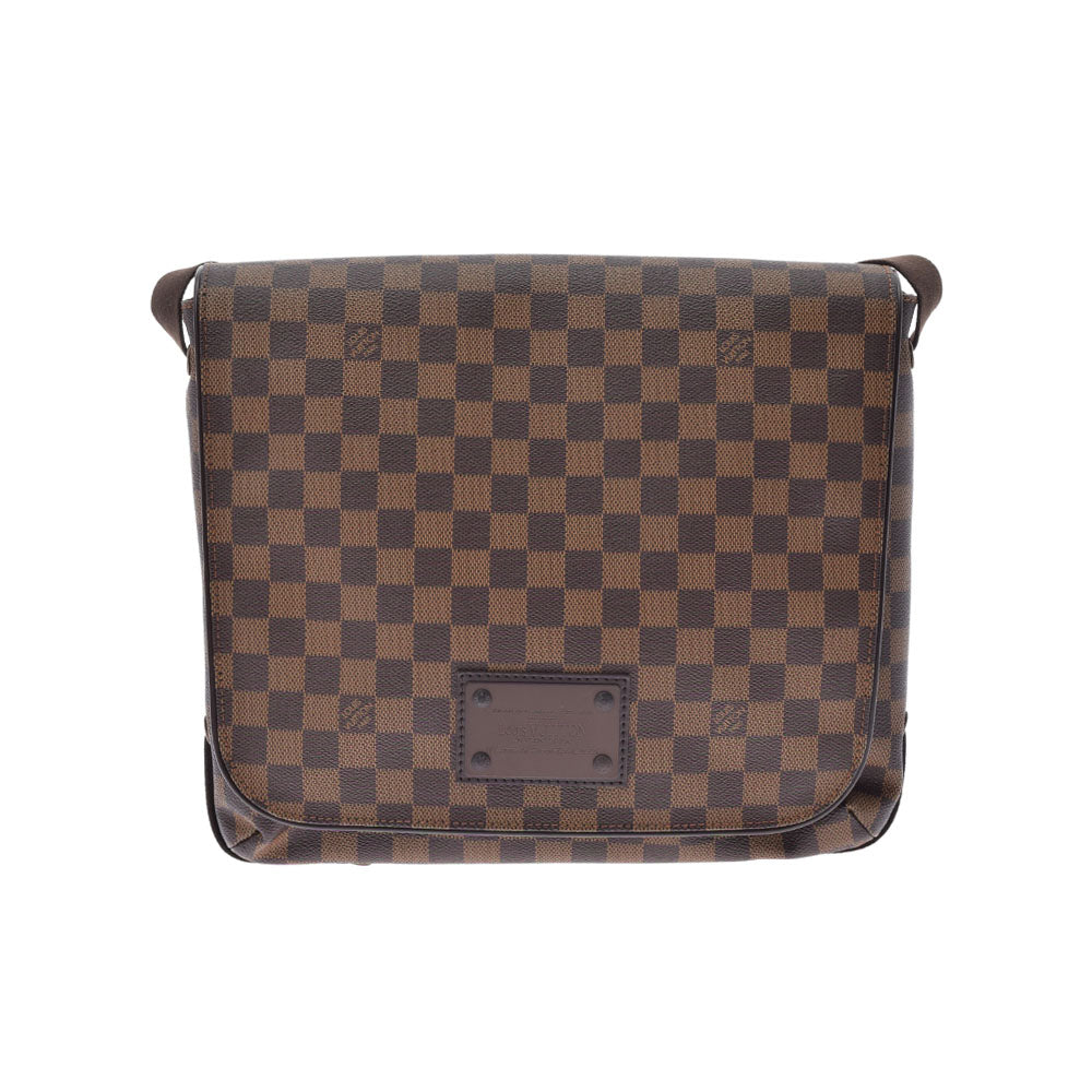 LOUIS VUITTON ルイヴィトン ダミエ ブルックリン MM ブラウン N51211 ユニセックス ダミエキャンバス ショルダーバッグ 新同 中古 