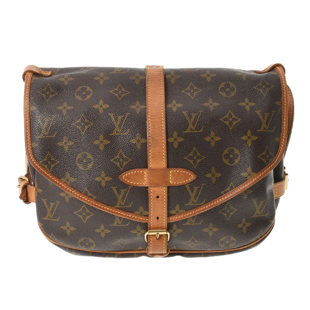 LOUIS VUITTON ルイヴィトン モノグラム ソミュール 30 ブラウン M42256 ユニセックス モノグラムキャンバス ショルダーバッグ Bランク 中古 