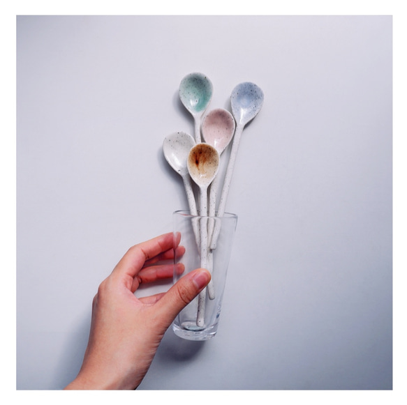 winter spoon  おうちカフェに磁器のスプーン／マドラー