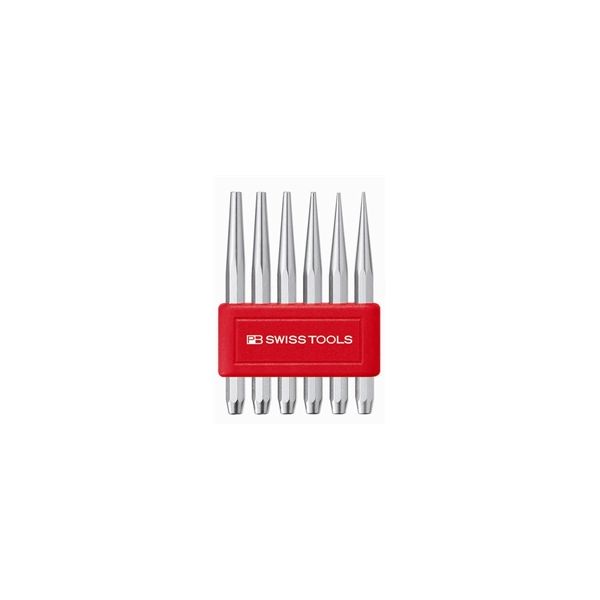 PB SWISS TOOLS ピービ―スイスツールズ 6本組 テーパーピンポンチセット 八角胴タイプ ホルダー付 735.BL 1セット（直送品）