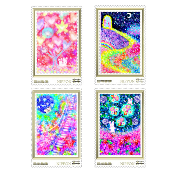 うさぎの84円切手4枚セット❀オリジナル❀