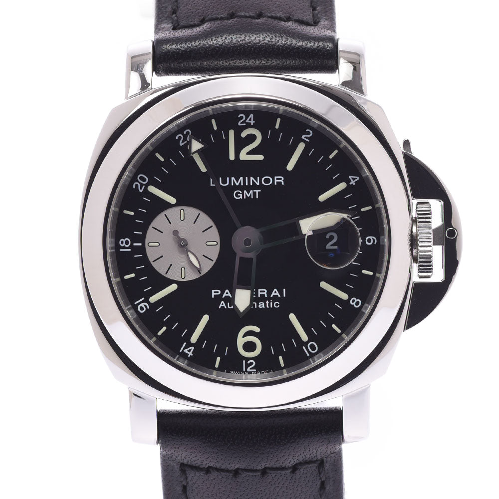 OFFICINE PANERAI オフィチーネパネライ ルミノール GMT PAM00088 メンズ SS/革 腕時計 自動巻き 黒文字盤 Aランク 中古 