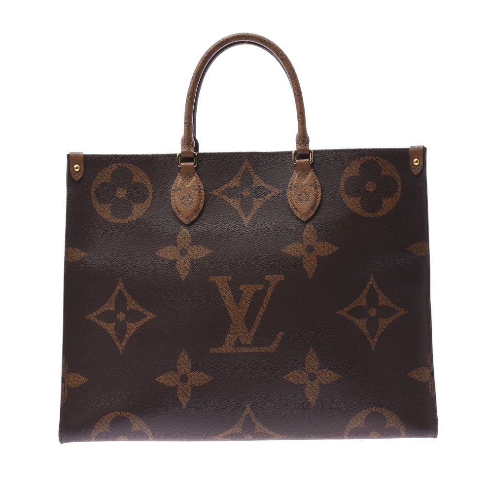 LOUIS VUITTON ルイヴィトン モノグラム リバース オンザゴーGM 2WAYトート ブラウン M45320 ユニセックス モノグラムリバースキャンバス ハンドバッグ Aランク 中古 