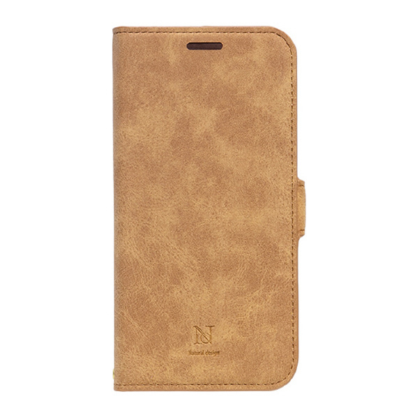 NATURALdesign iPhone 14 Plus用手帳型ケース ストラップ付 STYLE NATURAL キャメル IP22-67-VS04