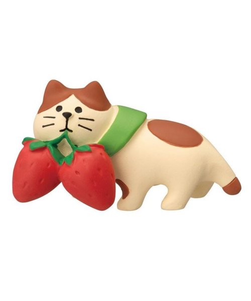 コンコンファーム とれたていちごカフェ マスコット いただきいちご猫 concombre デコレ インテリア かわいい プレゼント グッズ