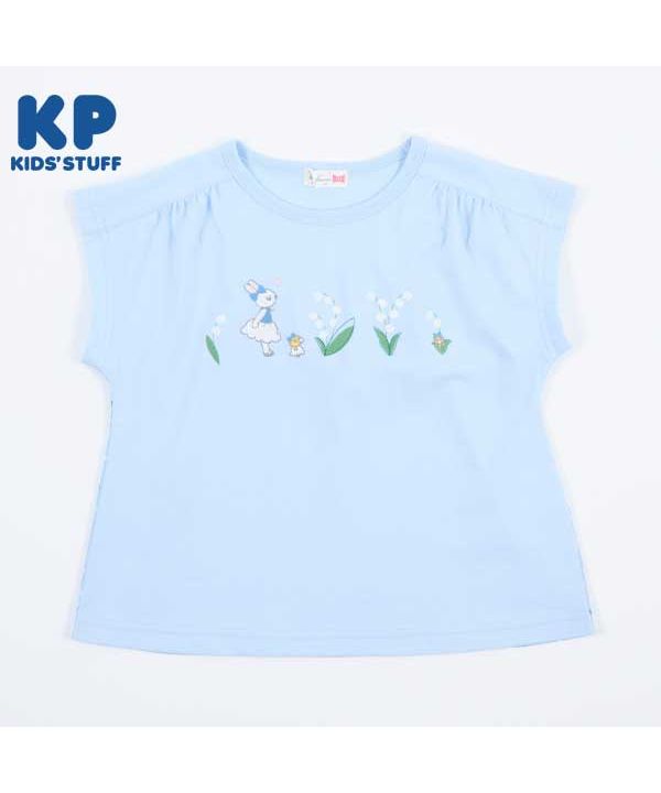 ケーピー/KP(ケーピー)mimiちゃんのスズラン柄後ろ切り替え半袖Tシャツ(140～160)