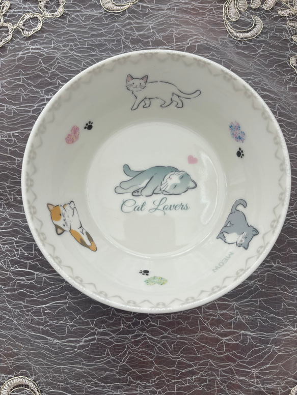 即納！Cat Lovers…本金付タッパーウエアボウル❤︎ポーセラーツ