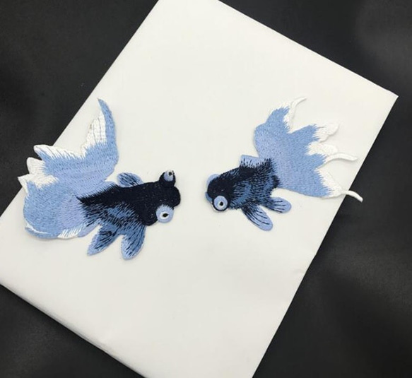 金魚刺繍モチーフ　2点セット