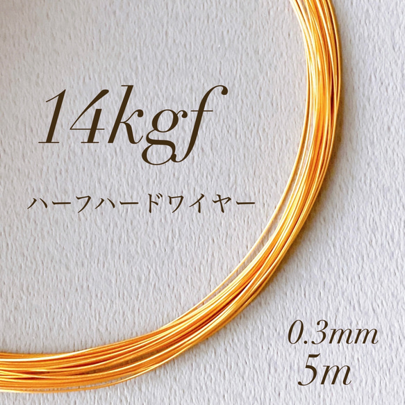 高品質　14kgf  0.3mm  ハーフハードワイヤー　5m　ラウンドワイヤー　アレルギー対応