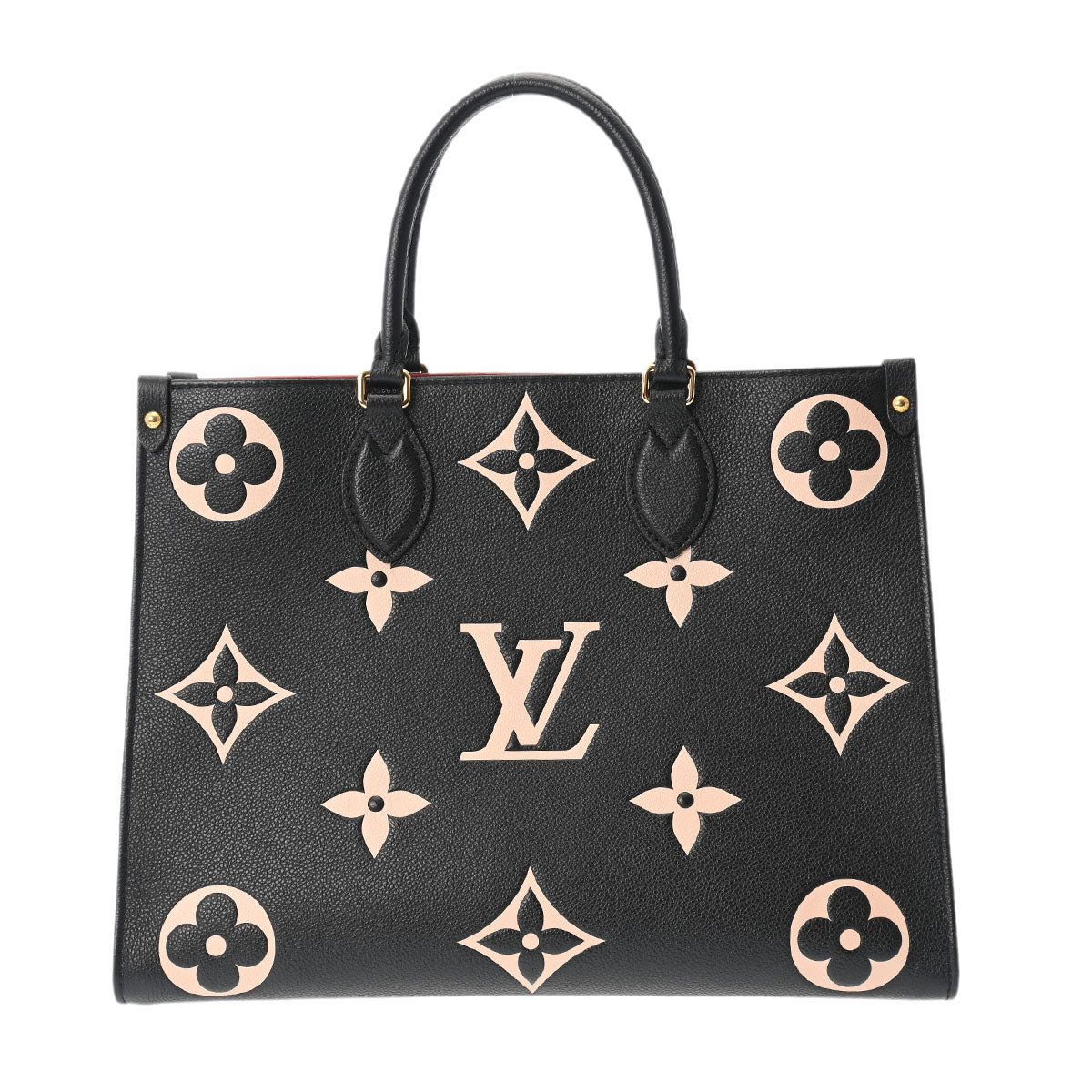 【コストコ お買い得】LOUIS VUITTON ルイヴィトン モノグラムアンプラント オンザゴー MM 2WAYトート 黒/ベージュ M45495 レディース レザー ハンドバッグ Aランク 中古 