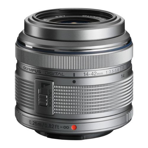 OLYMPUS 標準ズームレンズ M.ZUIKO DIGITAL 14-42mm F3.5-5.6 II R シルバー【中古品】