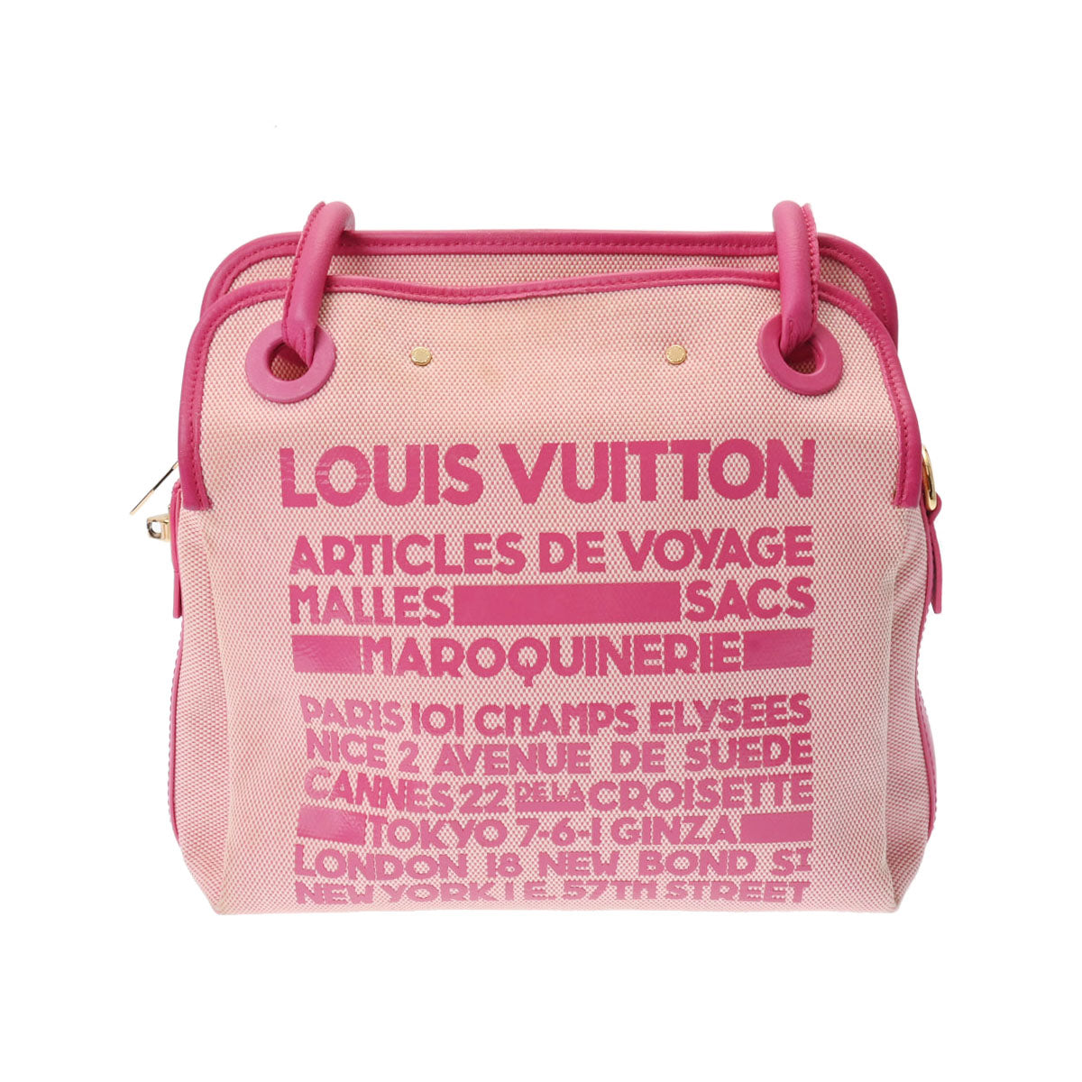 LOUIS VUITTON ルイヴィトン ライダークルーズ 2009年春夏限定 フューシャ M92809 レディース キャンバス レザー トートバッグ Bランク 中古 