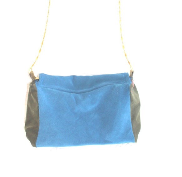 3way Leather Bag -blue & green-