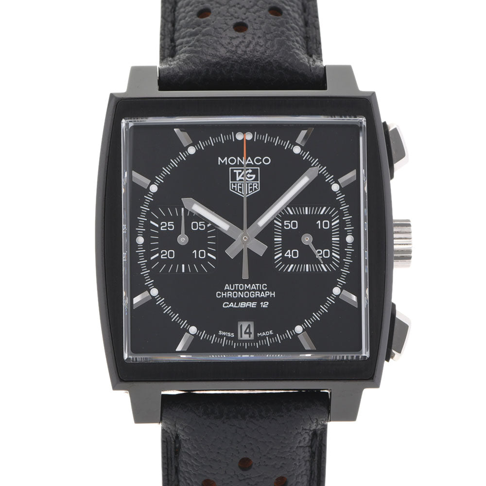 TAG HEUER タグホイヤー モナコ クロノグラフ スクエアケース CAW2111 メンズ SS/革 腕時計 自動巻き 黒文字盤 Aランク 中古 