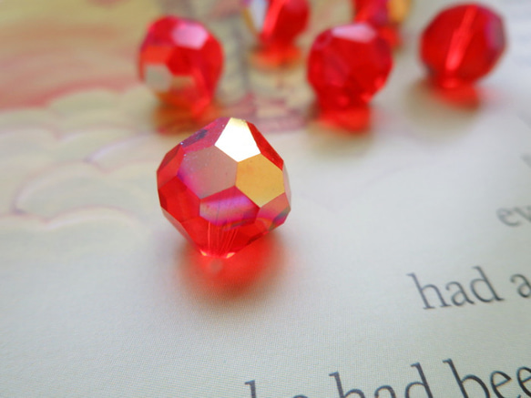 *♥Vintage Swarovski Crystal Beads Art 39 Hyacinth AB 2ps*♥*