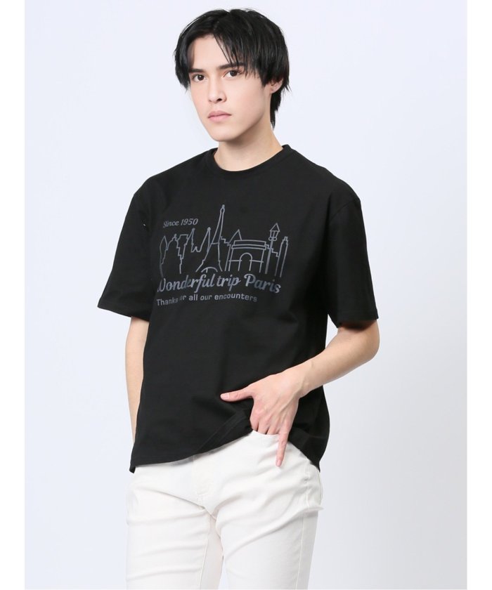 エムエフエディトリアル/アートプリント クルーネック半袖Tシャツ メンズ Tシャツ カットソー カ･･･