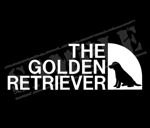 THE GOLDEN RETRIEVER ステッカー（ゴールデンレトリバー・座り姿）　6cm×17cm