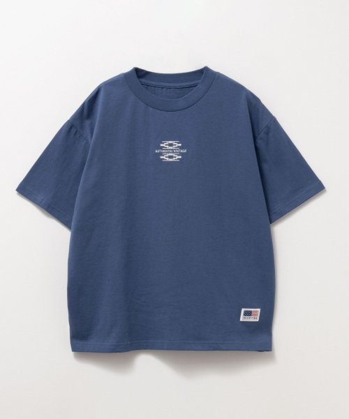 NAVY ネイビー USコットン 刺繍Tシャツ KMH241002