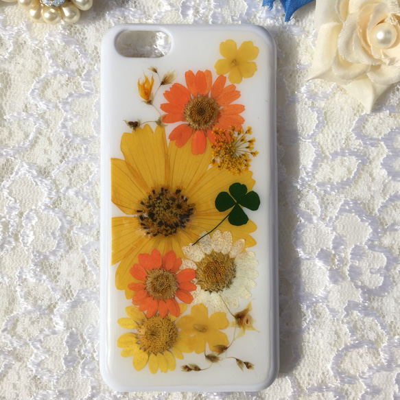 押し花iPhone5cケース ドライフラワー スマホケース 押し花ケース 押し花スマホケース