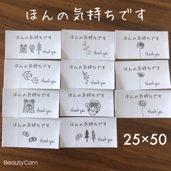 25×50サイズ　A4シート　ほんの気持ちですシール　手書き風　　アソート