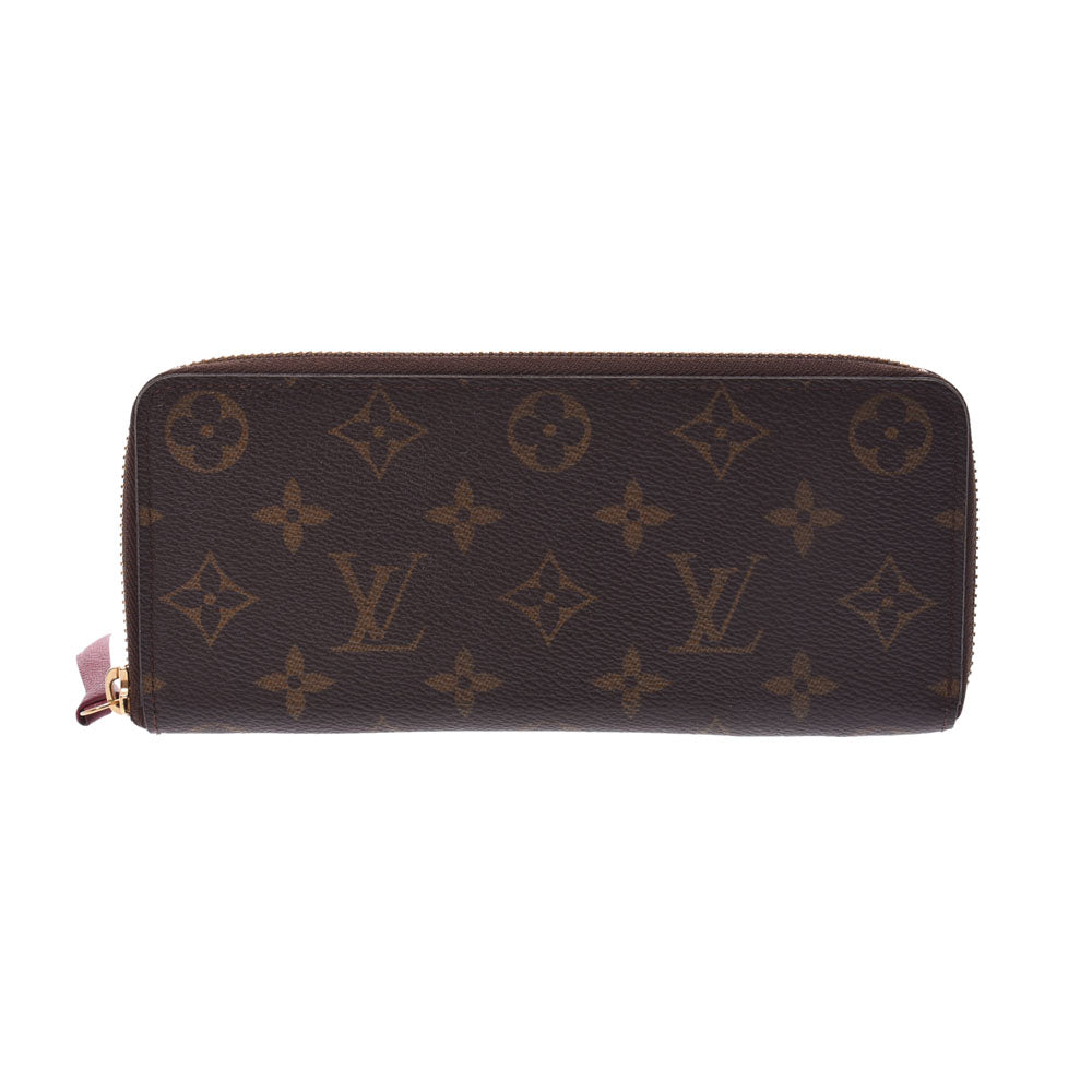 LOUIS VUITTON ルイヴィトン モノグラム ポルトフォイユクレマンス フューシャ M60742 ユニセックス 長財布 Bランク 中古 