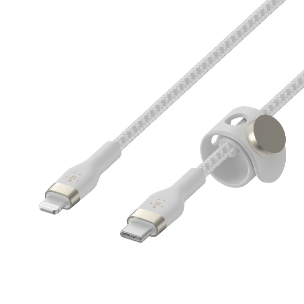 BELKIN USB-C to ライトニングケーブル(高耐久編込シリコンケーブル) 1．0m ホワイト CAA011BT1MWH