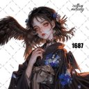 original sticker « no.1687 »     //     人物ステッカー オリジナルステッカー オリジナル人物ステッカー ステッカー cotton melody