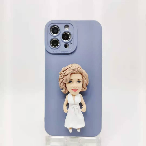 全機種対応 お写真入から 3D 肖像画 似顔絵 人形 iPhone 15 promaxケース Androidスマホケース