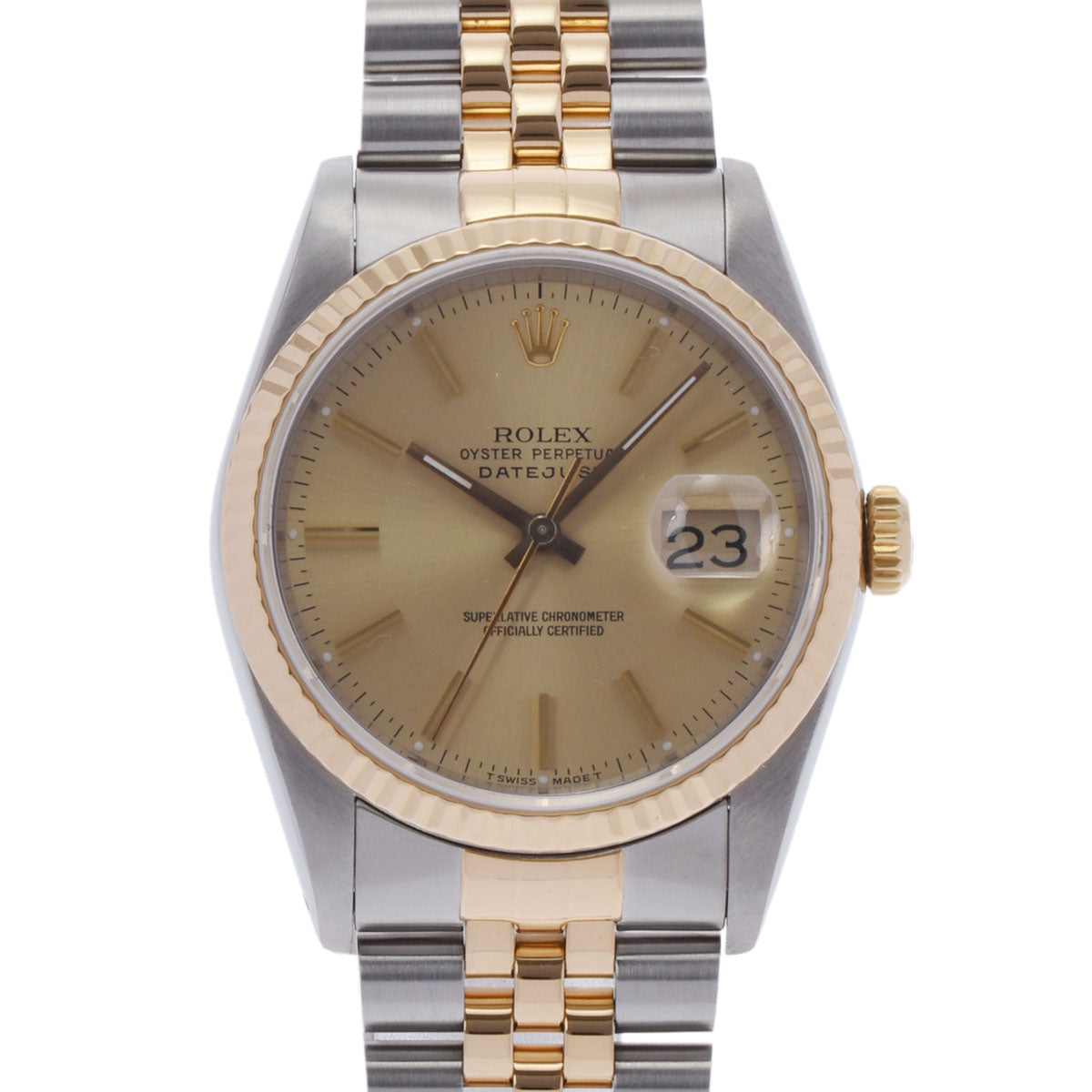 ROLEX ロレックス デイトジャスト 16233 メンズ YG/SS 腕時計 自動巻き シャンパン文字盤 Aランク 中古 