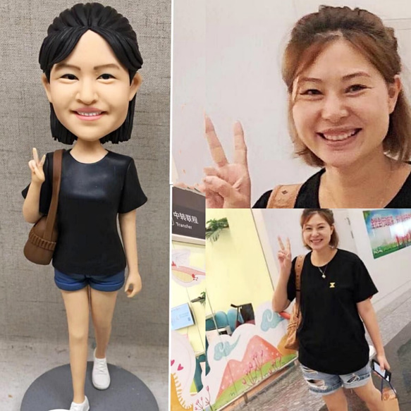 【オーダーメイド】お写真入から 3D 肖像画 似顔絵 人形 フィギュア 彼氏 彼女 誕生日ケーキトッパー 記念日カップル