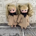 M2334 ミキちゃんマキちゃん ハンドメイド 服　ウール　ベージュ　コート