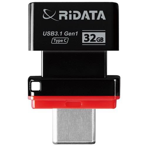 RiDATA RI-HT2U3132BKR USBメモリー USB3.1(Gen1)・USB2.0互換 TypeC-A対応32GB ブラック・レッド