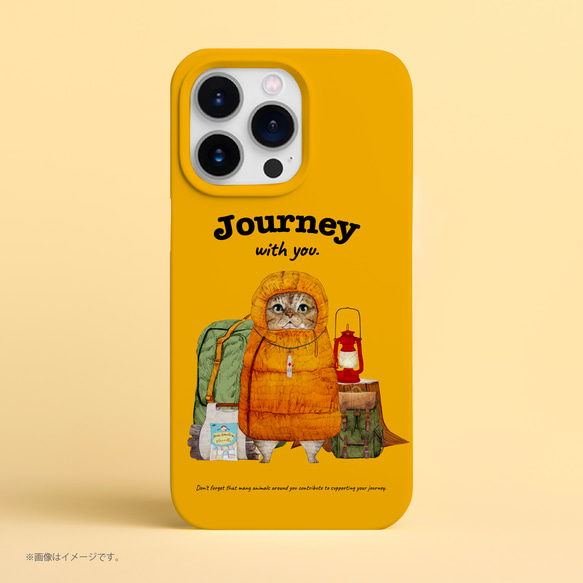 Originalスマホケース「Journey with you キャンパーのネコ」