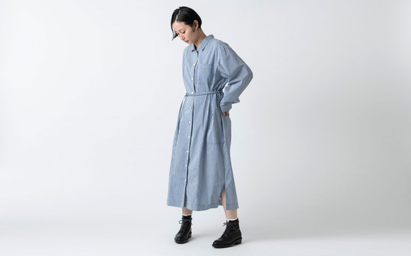 【再入荷】木間服装製作 / longshirt stripe / unisex 1size / ロングシャツ