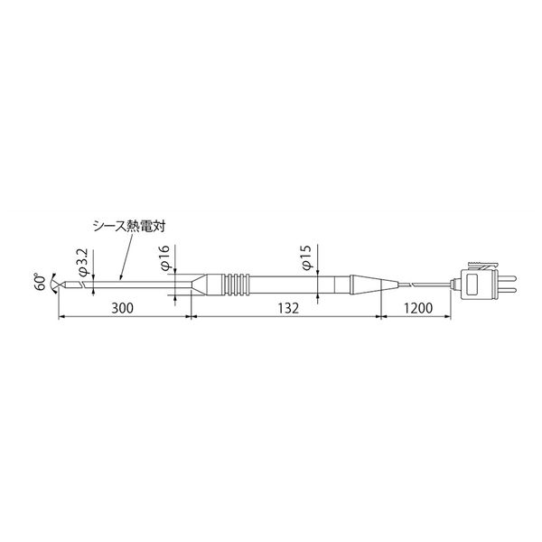 チノー（CHINO） 針状形K熱電対温度センサ