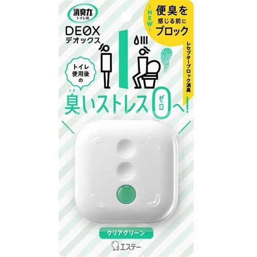 エステー 消臭力 DEOX トイレ用 消臭芳香剤 置き型 クリアグリーン 本体 6mL