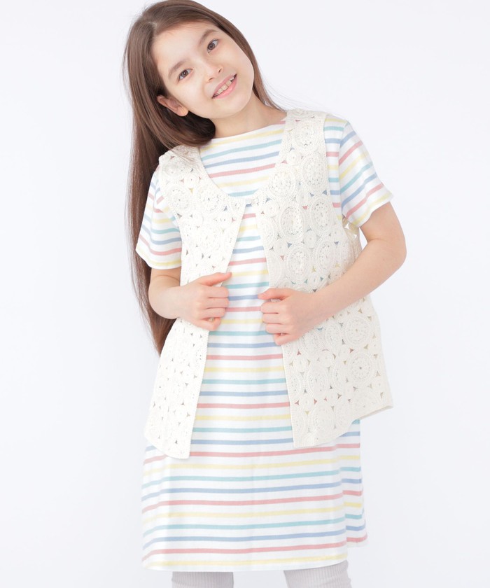 シップスキッズ/SHIPS KIDS:100～140cm / クロシェット レース ベスト