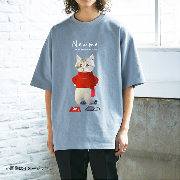 厚みのあるBIGシルエットTシャツ「NEW ME」/送料無料